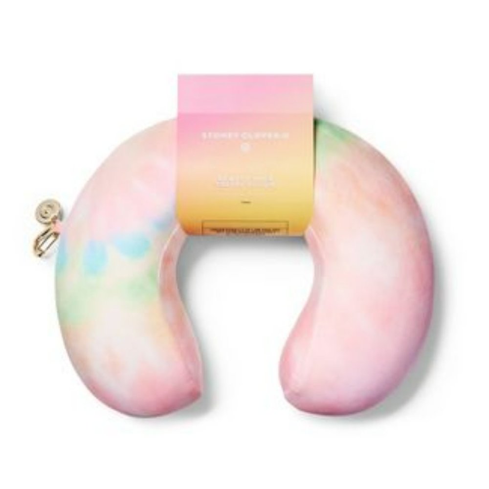 Stoney Clover Lane x Target Memory Foam Travel Neck Pillow Pink Rainbows